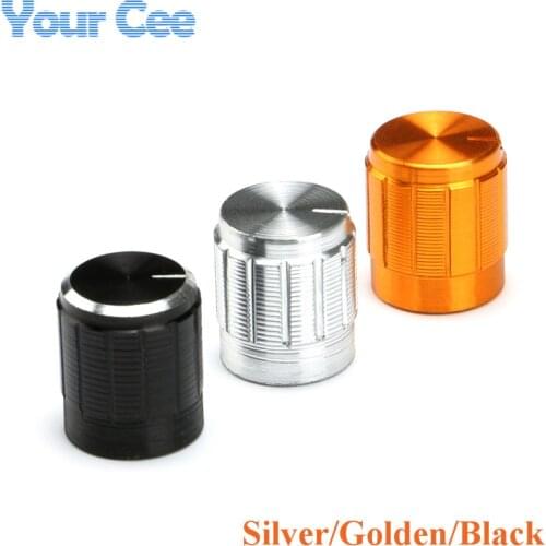 30 pcs Mini Aluminum Alloy Potentiometer Knobs Cap 15x16.5mm Silver Golden Black 10pcs*3 For Potentiometer