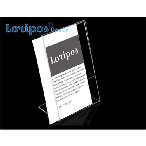 5pcs Acrylic L-shape Desk Sign Holder Card Display Stand Table Menu Frame Office Club Business Restaurant Poster Label Frame