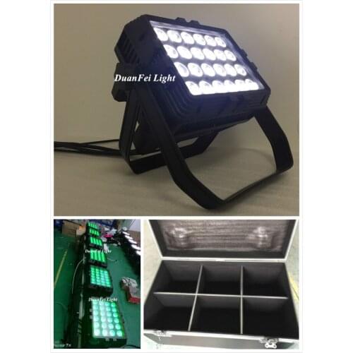 6pcs/flycase)ip65 led wash rgbw 24x10w dmx wall washer outdoor light 4in1 color mixing spot lyre led wash flightcase