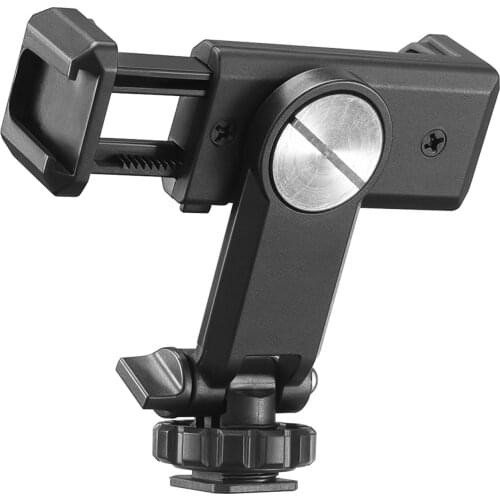 Andoer Rotatable Phone Holder Clamp Clip Mount Adapter with 1/4 inch Cold Shoe Mount for Smartphone Micphone LED Light Mounting