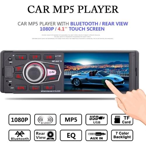 1 din Car Radio Autoradio 4.1" Inch Touch Screen Car Stereo Multimedia MP5 Player Bluetooth RDS Mobile internet Support Micphone