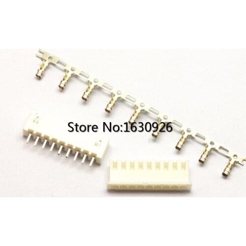 Free shipping 50Sets/Kit XH2.54-9P 9Pin Straight needle spacing 2.54mm connectors Male and Female Plug + terminals