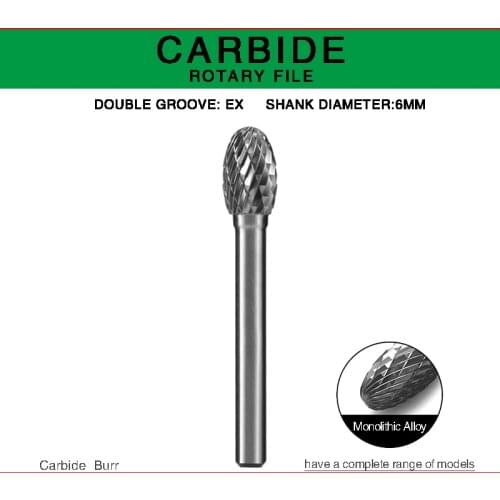 Free shipping EX type Head Tungsten Carbide Rotary file Point Burr Die Grinder Abrasive Milling Carving Rat-tail file cutters