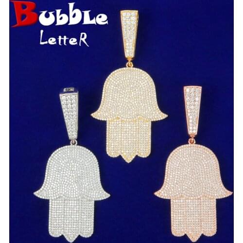 No Chain Iced Out Big Halma Pendant Gold Color Hip Hop Jewelry