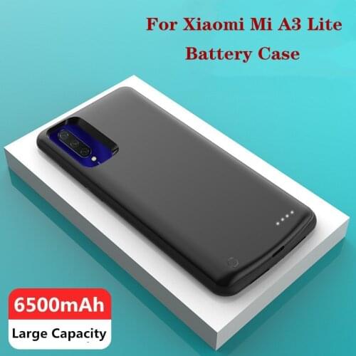 6500mAh Battery Charger Cases for Xiaomi Mi A3 Lite Battery Case Portable Power Bank Charging Cover Case for Xiaomi Mi A3 Lite