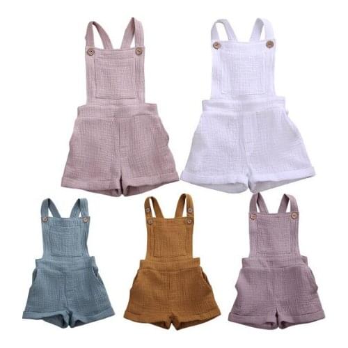 Citgeett Summer Solid Newborn Baby Girls Romper Clothes Kids Sleeveless Jumpsuit Clothes 0-5Y