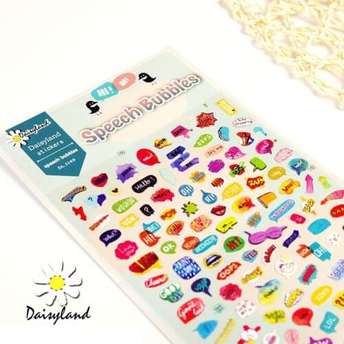 Daisyland Speech Bubbles Cartoon Decals Creative Korean Stationery Scrapbook Bullet Journal Planner Small Sticker DIY Decoration