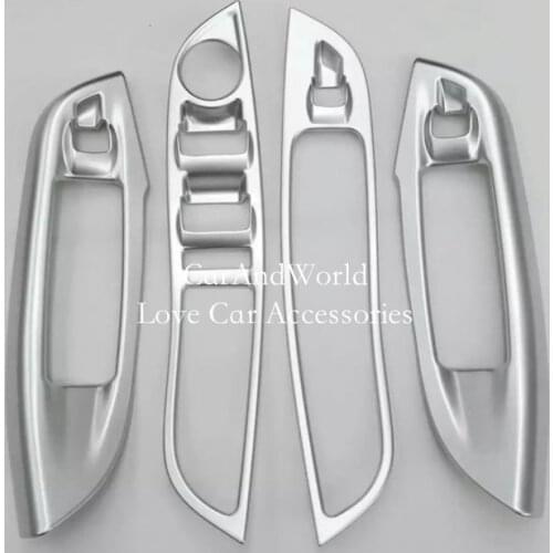 For Ford Focus 3 Glass Lift Switch Button Cover Door window Interior Panel Trim Chrome 2012 to 2015 2016 Car Styling Accessories