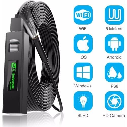 1200P Endoscope Camera Wireless Endoscope 2.0 MP HD Borescope Rigid Snake Cable for IOS iPhone Android Samsung Smartphone PC