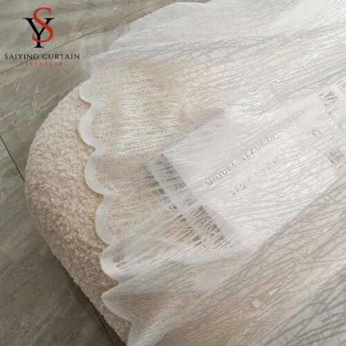 Europe White Texture Sheer Voile Curtains For Living Room Stripe Tulle Window Curtain For Bedroom Kitchen Decoration Drapes Door