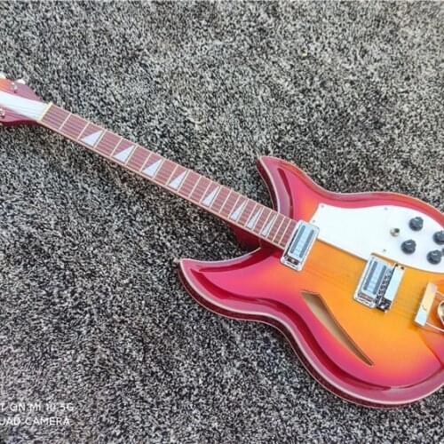 Brand new double drum lik 381 guitar, red 6-string electric guitar, free delivery, accept customization, silver accessories, woo