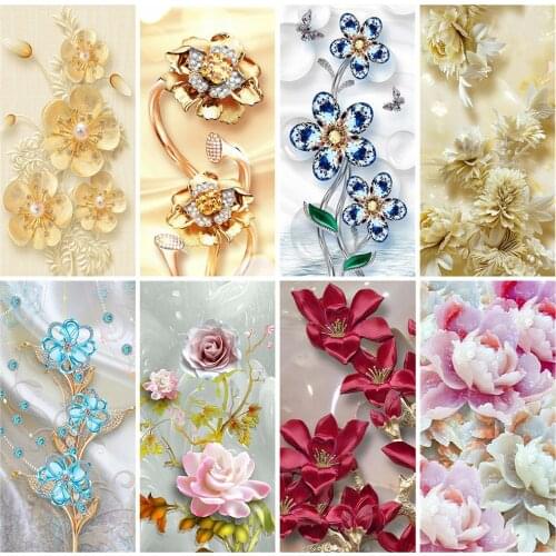 HUACAN 5D Diamond Painting Cross Stitch Flowers Full Drill Mosaic Home Decoration Embroidery Handmade Gift