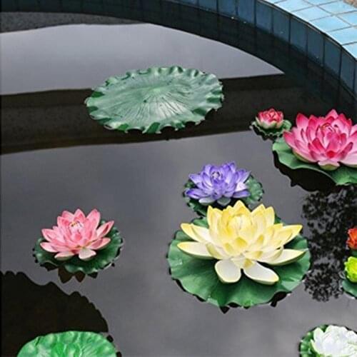 2Pcs Artificial Floating Lotus Leaves Fake Foliage Plant Garden Pond Pool Christmas/Halloween Decoration Artificial Flowers