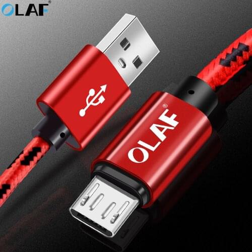 OLAF Micro USB Cable 2.1A Nylon Fast Data Sync Charging Cable For Samsung Huawei Xiaomi LG Andriod Microusb Mobile Phone Cables