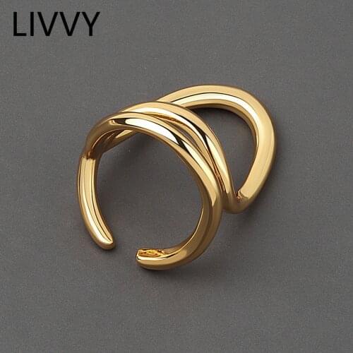 Silver Color Hollow Twisted Geometric Line Ring Female Fashion Simple Light Luxury Punk Style Gorgeous Finger Party Jewelry