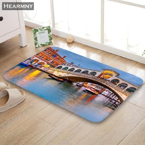 Custom Venice Doormat Floor/Bath/Kitchen/Beach Mat Flannel Sponge Fabric 3D Printed Shaggy Decoration For Bedroom