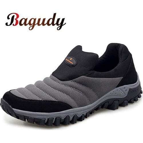 Unisex Casual Shoes Sneakers outdoor men non-slip winter boots platform men warm shoes Comfortable Flat Non-slip Hiking Shoes 46