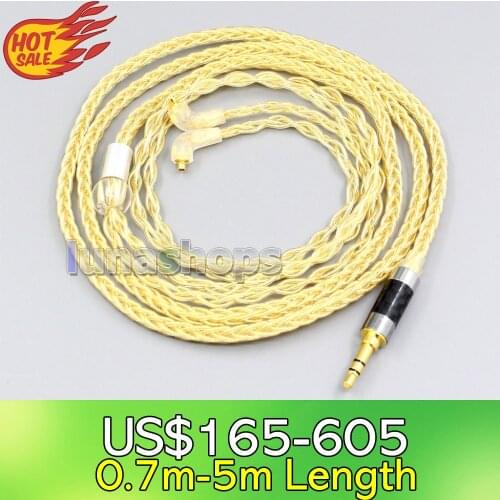 LN006478 3.5mm 2.5mm 8 Cores 99.99% Pure Silver + Gold Plated Earphone Cable For Etymotic ER4SR ER4XR ER3XR ER3SE ER2XR ER2SE
