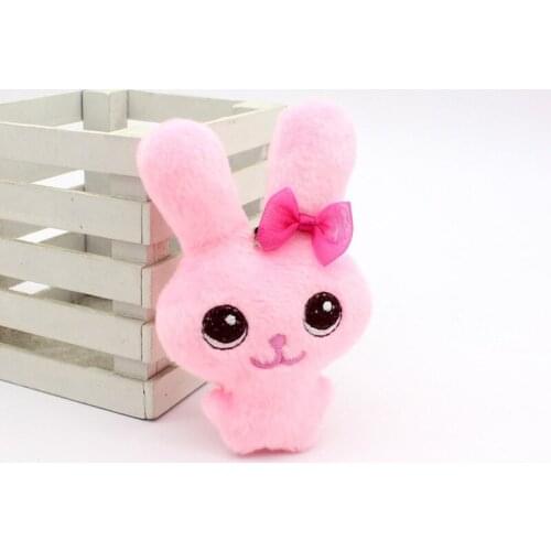 Bow tie conjoined beauty rabbit bunny plush toy car key chain bag small pendant accessories