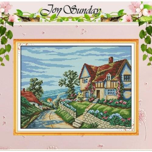 Beautiful Village Counted Cross Stitch 11CT 14CT Cross Stitch Sets Wholesale Scenery Cross-stitch Kits Embroidery Needlework