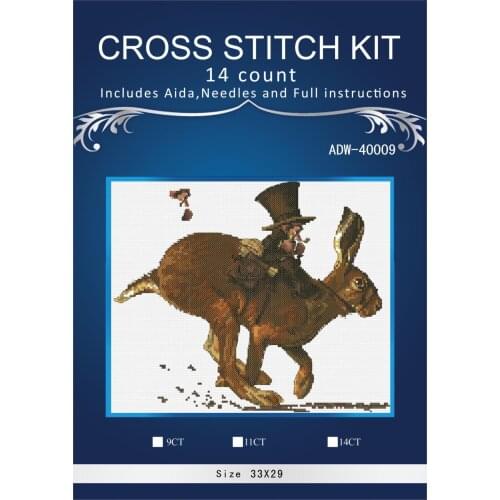 Oneroom Lovely rabbit Embroidery Crafts Needlework 14CT Unprinted Arts Cross Stitch Kits DMC DIY Quality