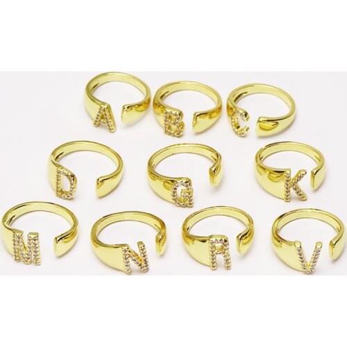 26 piece one set rings alpahbets bang rings adjustable for women choose letters in message fashion jewelry accessories 9811