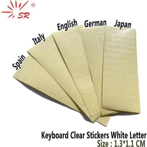 SR Clear Smooth Keyboard Stickers Letter 6 Language Russian German Spain Italy English Japan for Computer Laptop Accessories