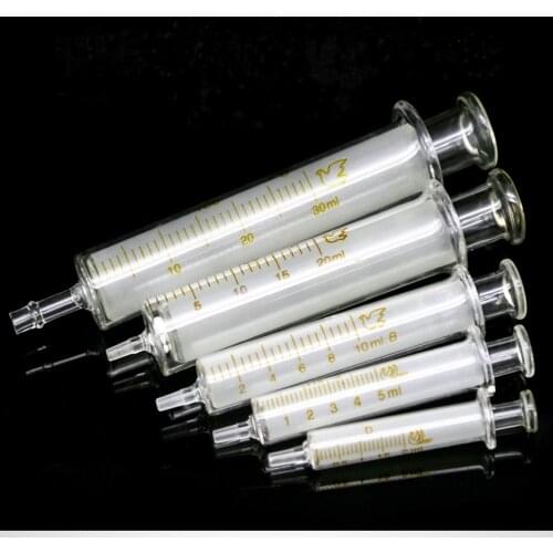 All size 1ml to 100ml Lab Disposable Glass injection syringe Glass Liquid Syringe transfer pipette without Needle