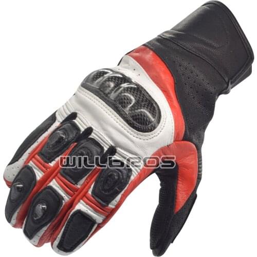 Genuine Leather Gloves Motorcycle Motorbike Riding Mountain Bicycle Offroad Motocross guantes luvas