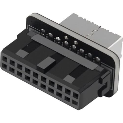 USB3.0 19P/20P to TYPE-E 90 Degree Converter Adapter Chassis Front Type C Plug-in Port for Computer Motherboard