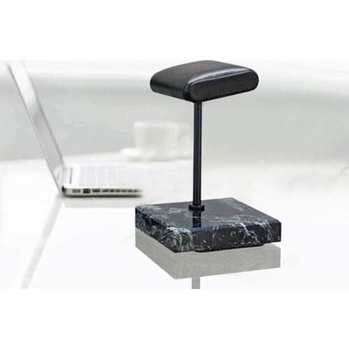 Marble Base PU Leather Watch Stand, High-End Metal Rod Watch Stand, Bracelet, Necklace, Display Stand