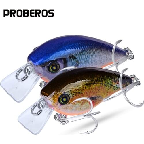 PROBEROS Crankbait Fishing Lure 5.6cm 6g Mini Fat Crank Bass Bait Slow Floating Bass Wobblers Fishing Tackle