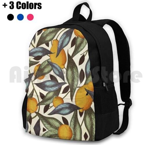 Dicky Bow-Julia Outdoor Hiking Backpack Riding Climbing Sports Bag Botanical Nature Vintage Flowers Floral Fruit Pears Healthy