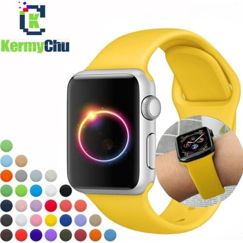 Sports Strap for Apple Watch series 5 4 3 2 1 Band For IWatch 44mm 40mm 42mm 38mm Silicone Watchband Bracelet Rubber Belt Loop