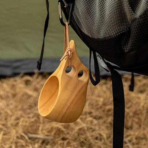 190ml Camping Mug Wooden Cup Outdoor Coffee Cups Tourism Tableware Picnic Cooking Equipment Tourist Coffee Drink Trekking Hiking