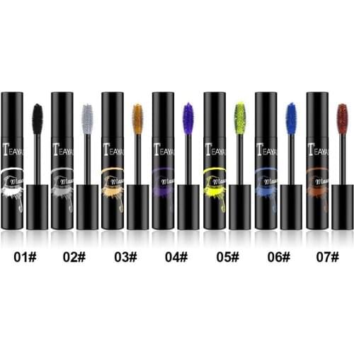 4D Color Mascara Waterproof Long Lasting Fast Dry Brown Purple Lengthen Use Red Not Blooming Party Mascara Black Eyelashes T8C2
