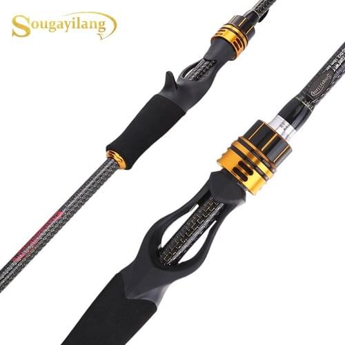 Sougayilang Portable 4 Section Casting Fishing Rods with 24 Ton Carbon Fiber Latest Serpentine Reel Seat UltraLight Pesca