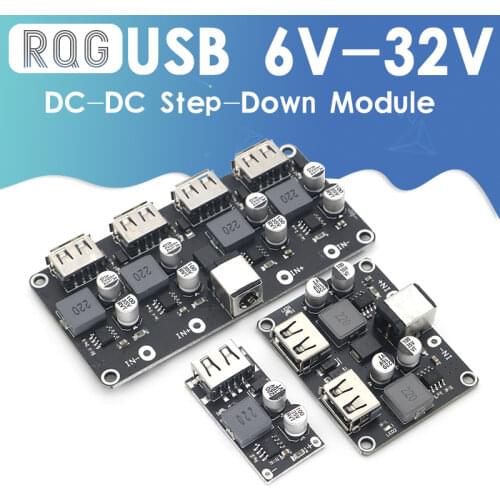 USB QC3.0 QC2.0 USB DC-DC Buck Converter Charging Step Down Module 6-32V 9V 12V 24V to Fast Quick Charger Circuit Board 5V