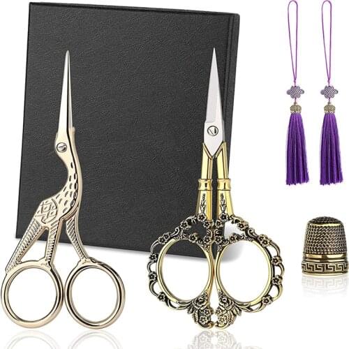 KAOBUY Stainless Steel Vintage Scissors Sewing Fabric Cutter Embroidery Scissors Tailor Scissor Thread Scissor Tools for Sewing