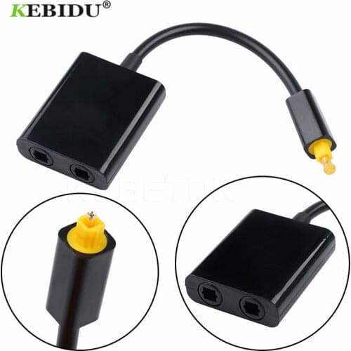 Kebidu High Quality Mini USB Audio Cable Digital Toslink Optical Fiber Audio 1 to 2 Female Splitter Adapter For CD DVD Player