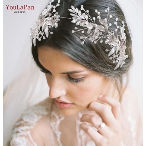 YouLaPan Silver Diamond Clips Hair Vines for Wedding Flower Crown for Bride Hair Barrette Wedding Hair Accessories HP272