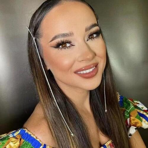 Bling Rhinestone Tennis Chain Long Tassel Pendant Hair Clips Hair Accessories for Girl Luxury Crystal Barrettes Hairpins Jewelry