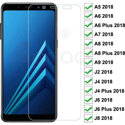 9H Protective Glass For Samsung Galaxy A6 A8 J4 J6 Plus 2018 Screen Protector J2 J8 A5 A7 A9 2018 Safety Tempered Glass Film