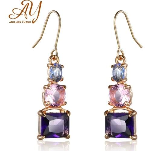 Anillos Yuzuk Silver 925 Jewelry Earrings 925 Sterling Silver Fashion Women Topaz Drop Earrings Jewelry Gift For Girls Wholesale