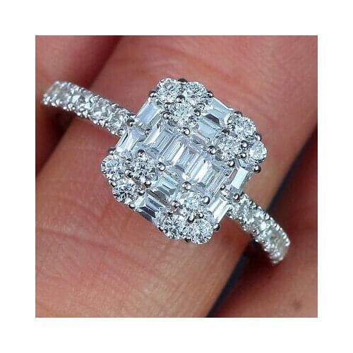 Luxury Female White AAA Zircon Wedding Ring Filled Jewelry gift Promise Engagement Rings For Women