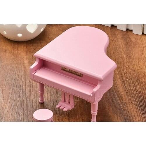 1PC Creative New Wood Classic White Black Pink Piano Music Box Shape for Home Room Decorations Ornaments Carrossel KN 006