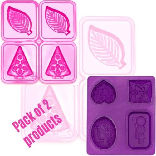 4 Cavities Special Silicone Heart Flower and Angel Shape Soap Molds Cake Mold Bath Bomb Crafts Candy Molds-2 set