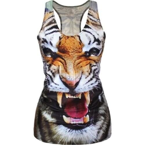 2018 Howling Tiger Digital Print Waistcoat