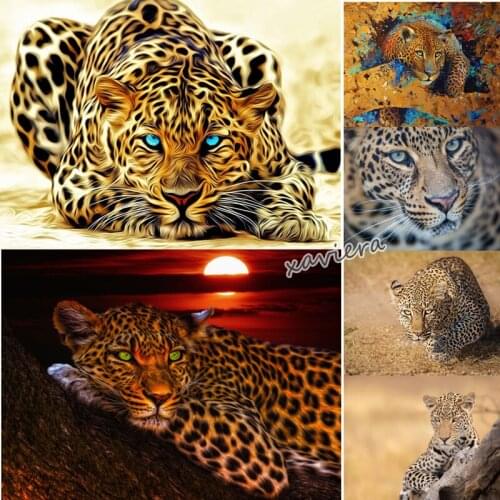 Diamond Embroidery Wild Leopard 5D DIY Drill Painting Full Rhinestone Mosaic Cross Stitch Kit Home Decoration Handmade Products