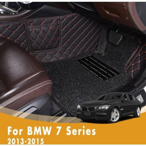 RHD Car Floor Mats For BMW 7 Series 2015 2014 2013 Double Layer Wire Loop Custom Car Accessories Interior Front And Rear Carpet